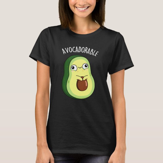 Camiseta Engraçado Adorável Avocado Pun Dark BG (Frente)