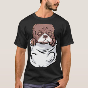 Camiseta Engraçado Adorável Filhote de Pit Bull Terrier Bol