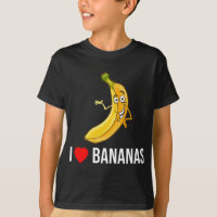 Engraçado Adoro Bananas Coração Banana Fruta Tropi