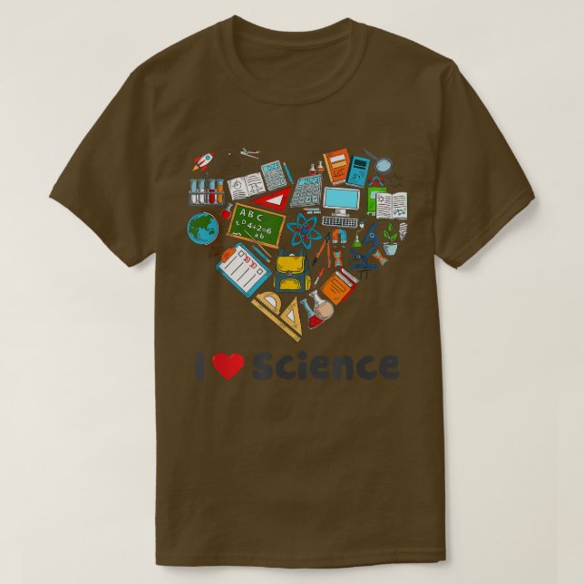 Camiseta Engraçado Adoro Geeks de Ciência Estudantes STEM P (Frente do Design)