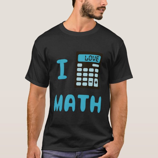 Camiseta Engraçado Adoro Matemática, Coração, Professor de  (Frente)