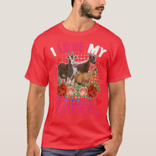 Camiseta Engraçado Adoro Minhas Senhoras Bonitas Três Flore
