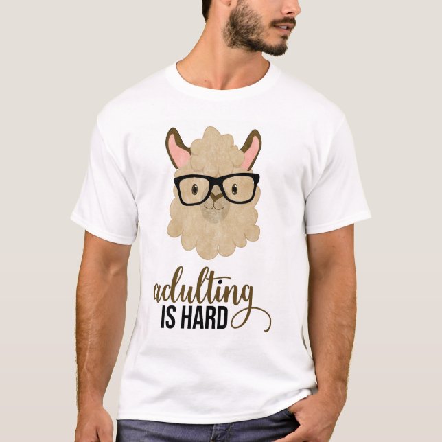 Camiseta Engraçado Adultar é o Hipster Duro Llama (Frente)