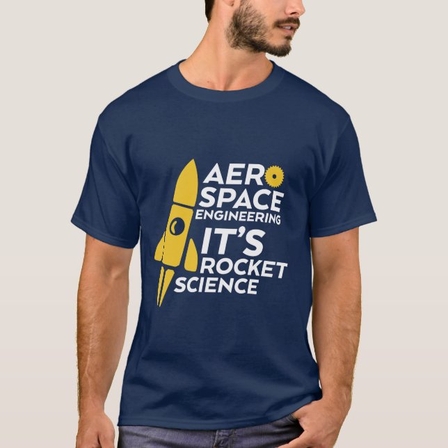 Camiseta Engraçado Aerospace - T-shirt Engenheiro Rocket Sc (Frente)