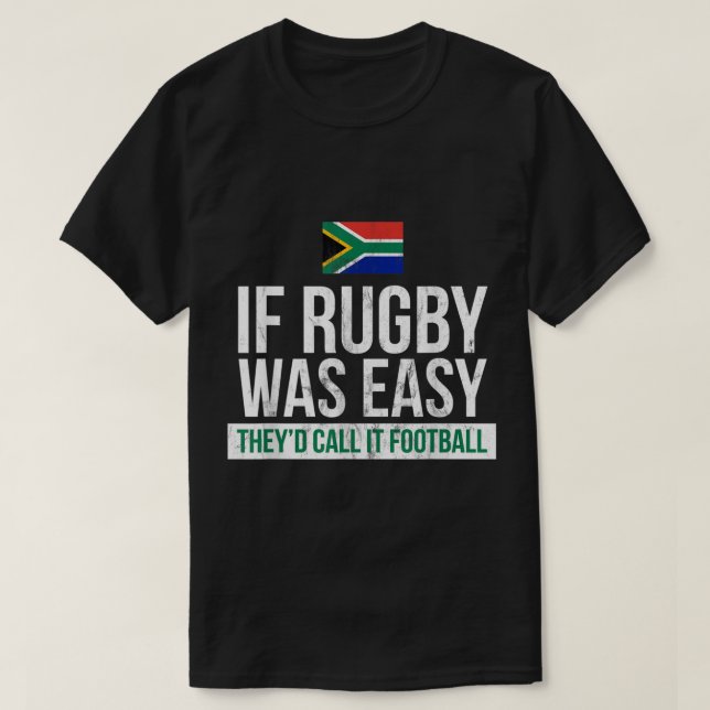 Camiseta Engraçado África do Sul - Rugby (Frente do Design)