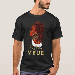Camiseta Engraçado Afro Bloqueia A Menina No Modo De Aniver