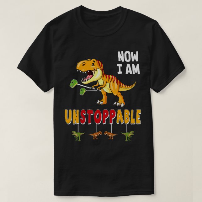 Camiseta Engraçado, agora sou incessável em Rex Funny Dinos (Frente do Design)