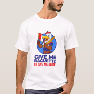 Camiseta Engraçado Águia Francesa segurando Baguette, Dia d