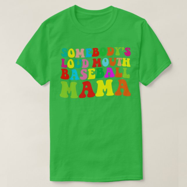 Camiseta Engraçado Alguem Louco Boca Boca Beisebol Mamã Mãe (Frente do Design)
