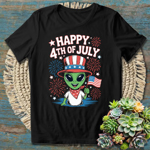 Camiseta Engraçado Alienígena 4 de julho T-Shirt - Independ