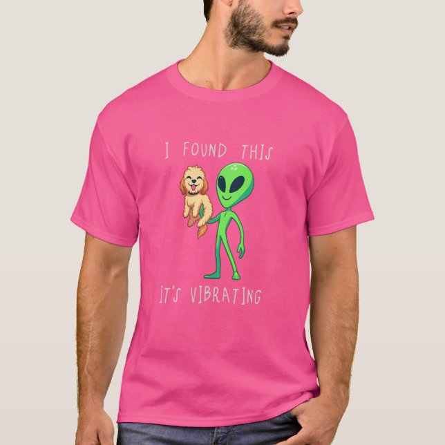 Camiseta Engraçado Alienígena De Cockapoo Eu Encontrei Isso (Frente)