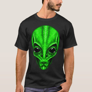 Camiseta Engraçado Alienígena Verde Bonito Ufo