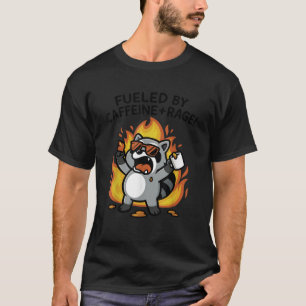 Camiseta Engraçado Alimentado Pela Fúria Da Cafeína