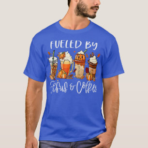 Camiseta Engraçado Alimentado Por Jesus Café Amante Da Cafe