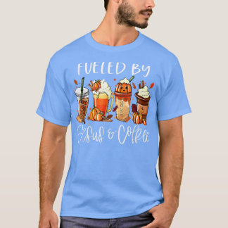 Camiseta Engraçado Alimentado Por Obrigados Do Cafeine Jesu