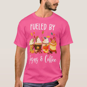 Camiseta Engraçado Alimentado Por Obrigados Do Cafeine Jesu
