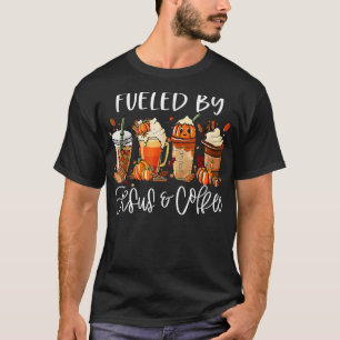 Camiseta Engraçado Alimentado Por Obrigados Do Cafeine Jesu