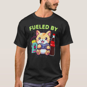 Camiseta Engraçado Alimentado Por Refrigerante De Gato Game