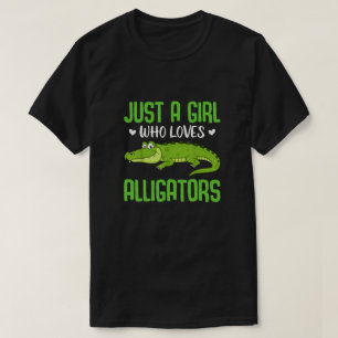 Camiseta Engraçado Alligator Design Girls Crianças Mulheres