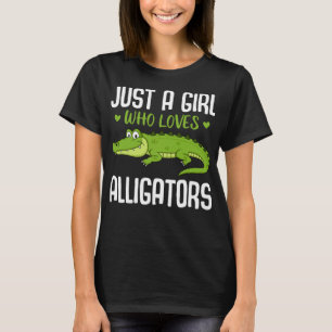 Camiseta Engraçado Alligator Design Girls Crianças Mulheres