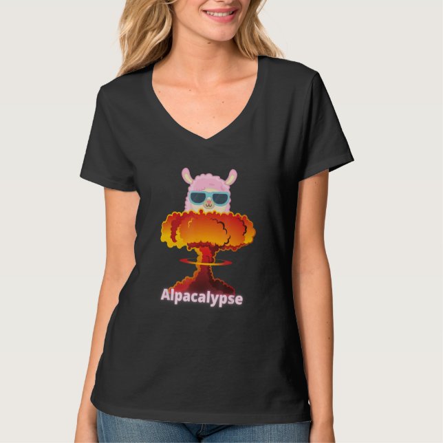 Camiseta Engraçado Alpacalypse Llamageddon Estranho Alpaca  (Frente)