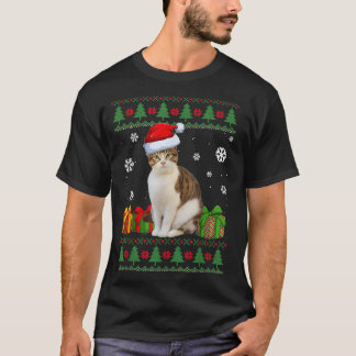 Camiseta Engraçado Ama Gato Bonito Gato Papai Noel Feliz Na