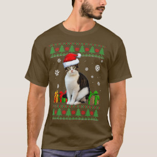 Camiseta Engraçado Ama Gato Bonito Gato Papai Noel Feliz Na