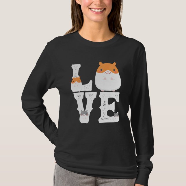 Camiseta Engraçado Ama Hamsters Brinquedos Animais Amantes  (Frente)