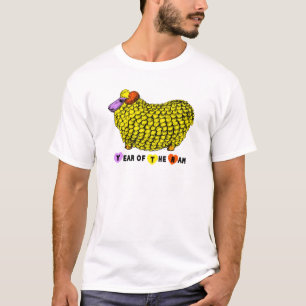 Camiseta Engraçado Amarelo Ram Chinês Novo Ano Zodiodíaco M