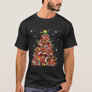 Camiseta Engraçado American Football Tree Lights Chri