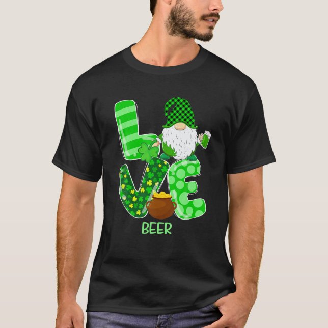 Camiseta Engraçado amor Cerveja Gnomos Homens Dias de São P (Frente)
