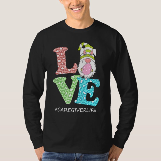 Camiseta Engraçado Amor Gnomo Cuidador da Vida Leopardo Fel (Frente)