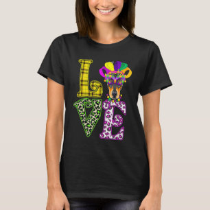 Camiseta Engraçado Amor Mardi Gras Doberman Pai Cachorro Mã