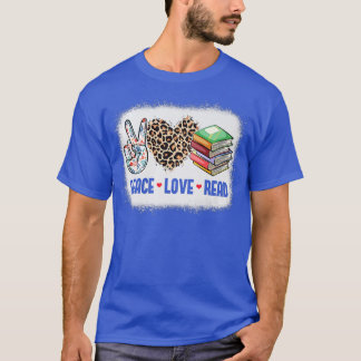 Camiseta Engraçado Amor pela Paz Lê Livro de Biscoitos Love