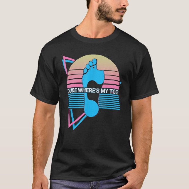 Camiseta Engraçado Amputee Amputation Retro Dude Onde está  (Frente)