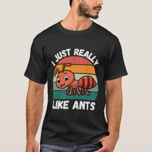 Camiseta Engraçado Anã, gosto muito de formigas, belas form