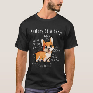 Camiseta Engraçado Anatomia De Corgi Corgi Corgi Cão Mãe