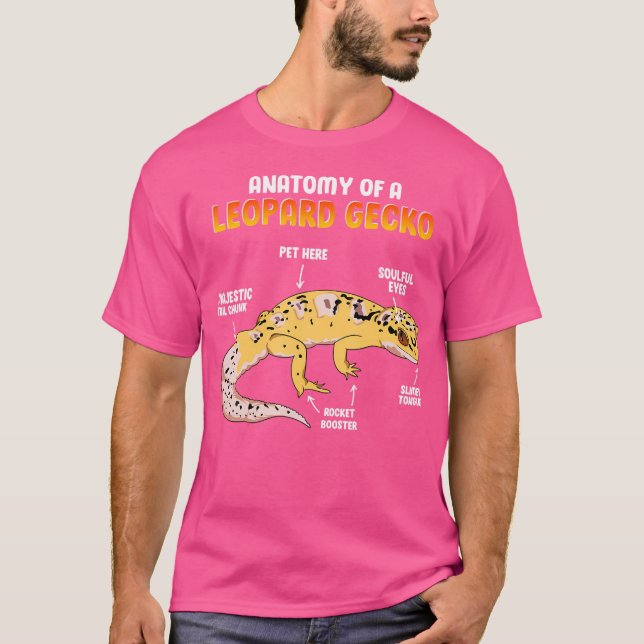 Camiseta Engraçado Anatomia De Um Leopardo Gecko Lizard Rep (Frente)