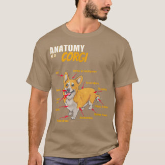 Camiseta Engraçado anatomia de uma roupa de cão Corgi para 
