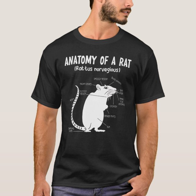 Camiseta Engraçado Anatomia Do Rato (Frente)