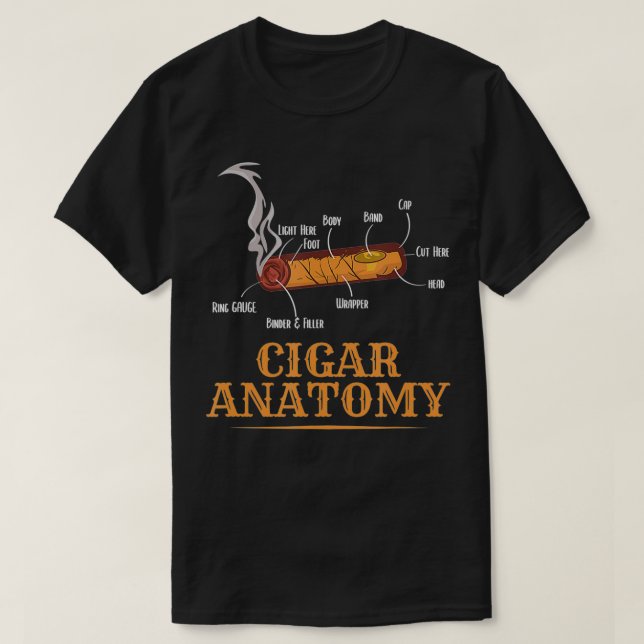 Camiseta Engraçado Anatomia dos cigarros Cigarros fumantes (Frente do Design)