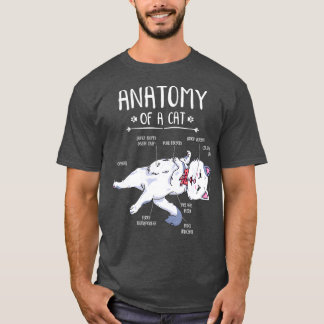 Camiseta Engraçado Anatomia Gato Gatinho Gatinho Gatinho Pr