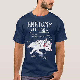 Camiseta Engraçado Anatomia Gato Gatinho Gatinho Gatinho Pr