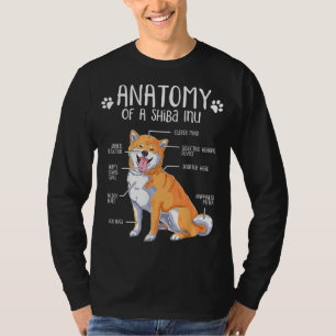 Camiseta Engraçado Anatomia Shiba Inu Cão Lover