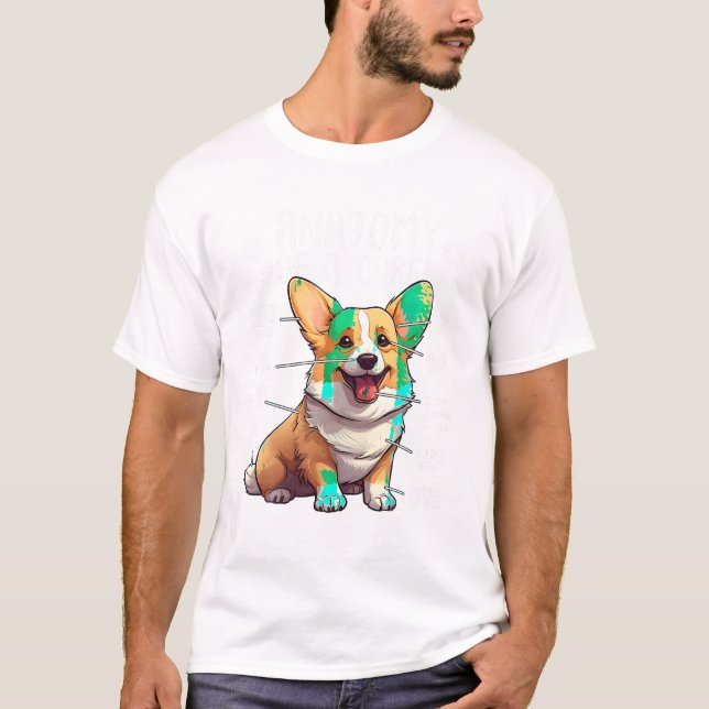 Camiseta Engraçado Anatomy Corgi Dog Lover Pembroke Welsh O (Frente)