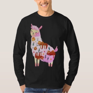 Camiseta Engraçado Animal Llama Sloth Cute