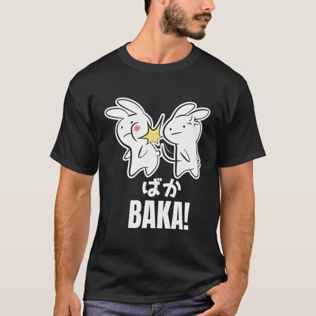 Camiseta Engraçado Anime Cute Baka Coelho Coelho Coelho Sla (Frente)