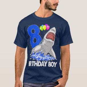 Camiseta Engraçado Aniversário 8 Tubarão TeeWomen Celebrand