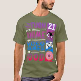 Camiseta Engraçado aniversário de 21 anos I Anime Manga I G