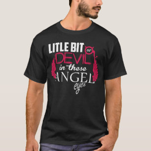 Camiseta Engraçado Anjo Um Pouco De Olhos Diabos